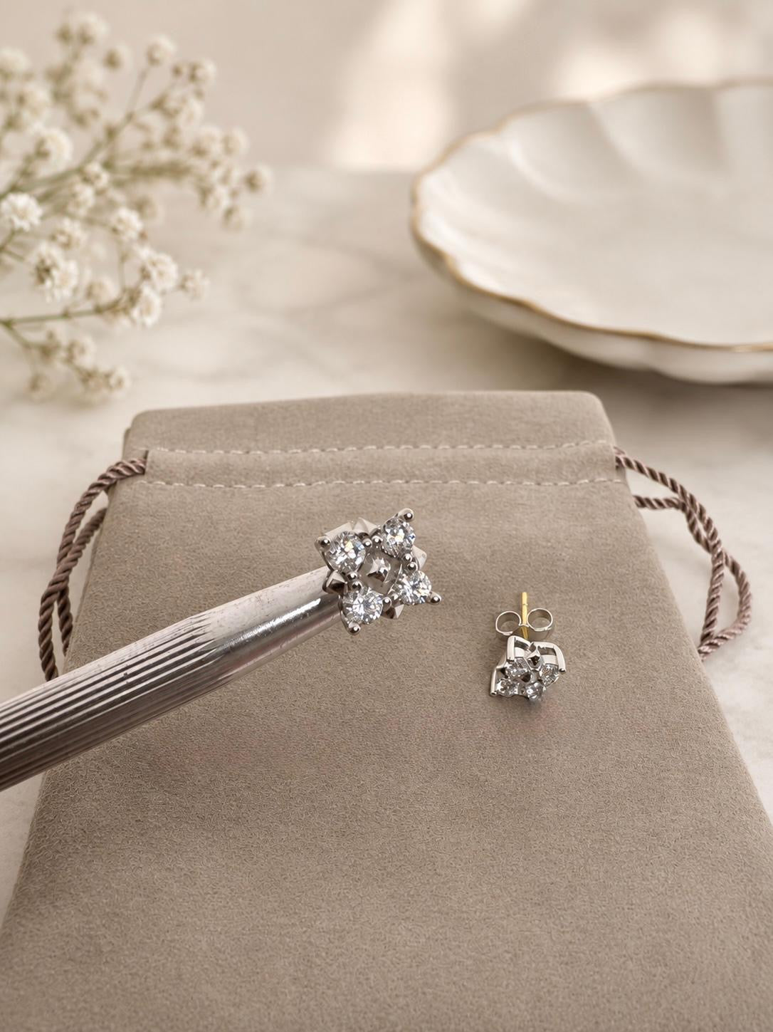 DY Inspired 4 Stone Studs Silver